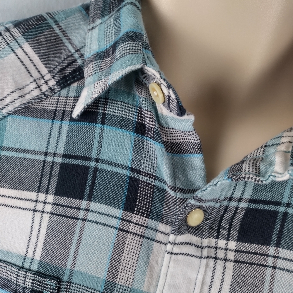 lucky brand Men's Size Large Saturday Stretch Pearl Snap Casual Shirt - Picture 4 of 11